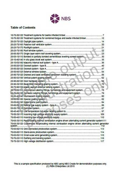 Sample specification