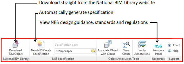 NBS Revit tool bar