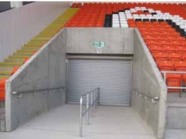 Exits and seating. Blackpool FC, Bloomfield Road Stadium, TTH Architects
