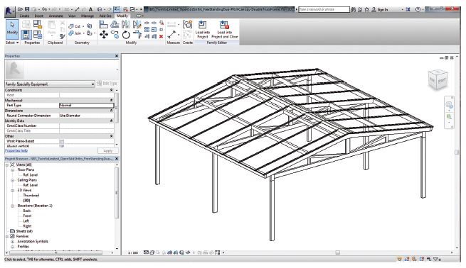 Digital model of a canopy