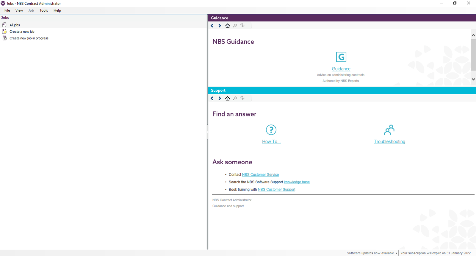 Contract Administrator Window