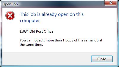 Already open on this computer error