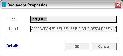 Document Properties dialogue box