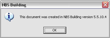 Dialogue box showing document created in information
