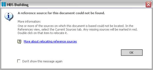 Screen-shot of 'A reference source for this document could not be found' error