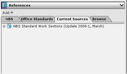 Screen-shot of the References view
