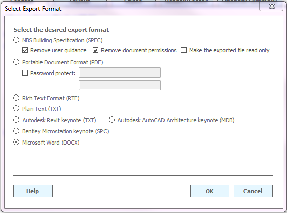 exporting to microsoft word in nbs building nbs word technical document template