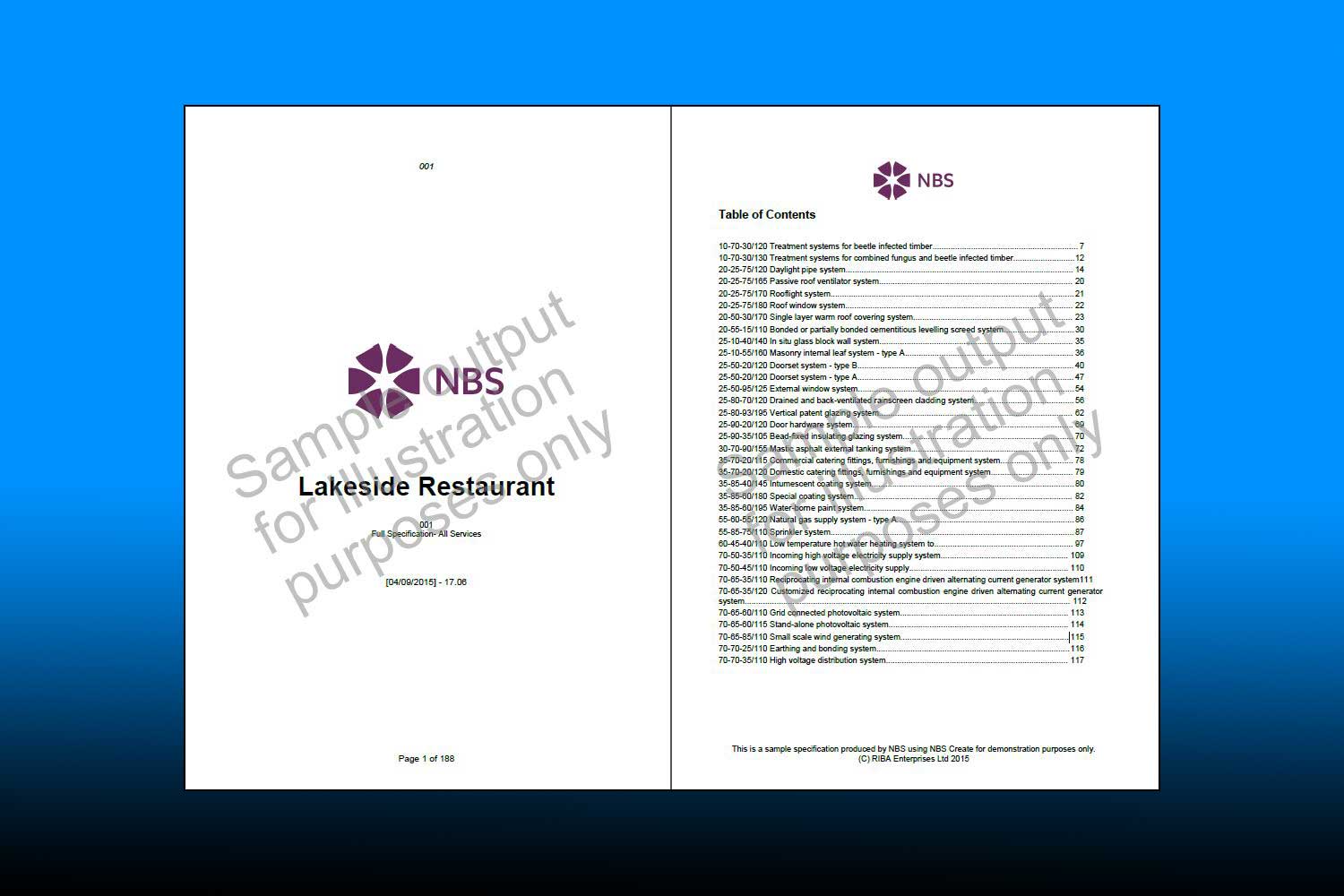 Architectural Specifications NBS NBS