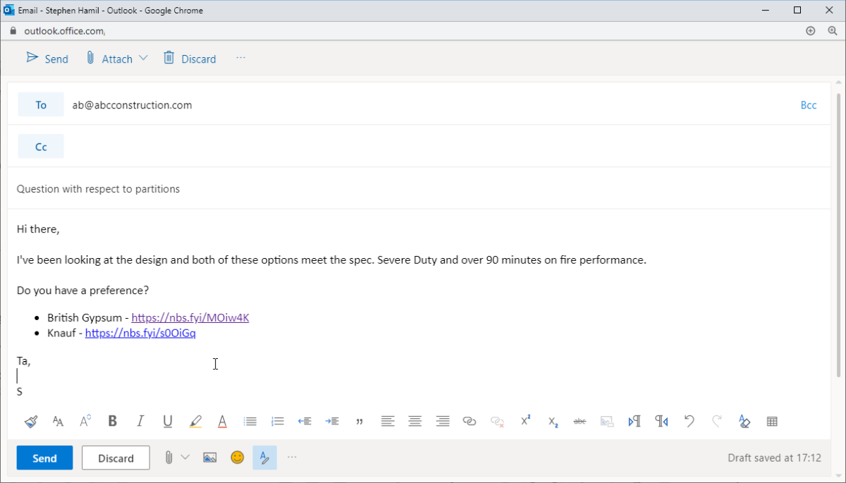 Outlook screengrab