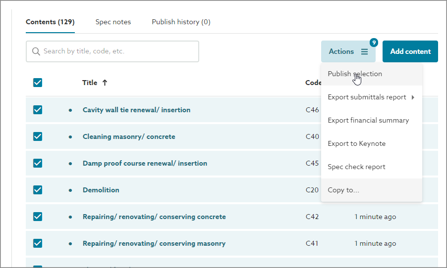 Add the specification templates to an empty project