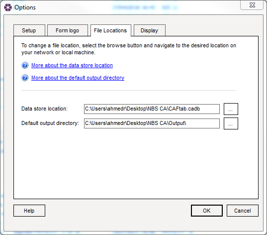 Options > File Locations dialogue box