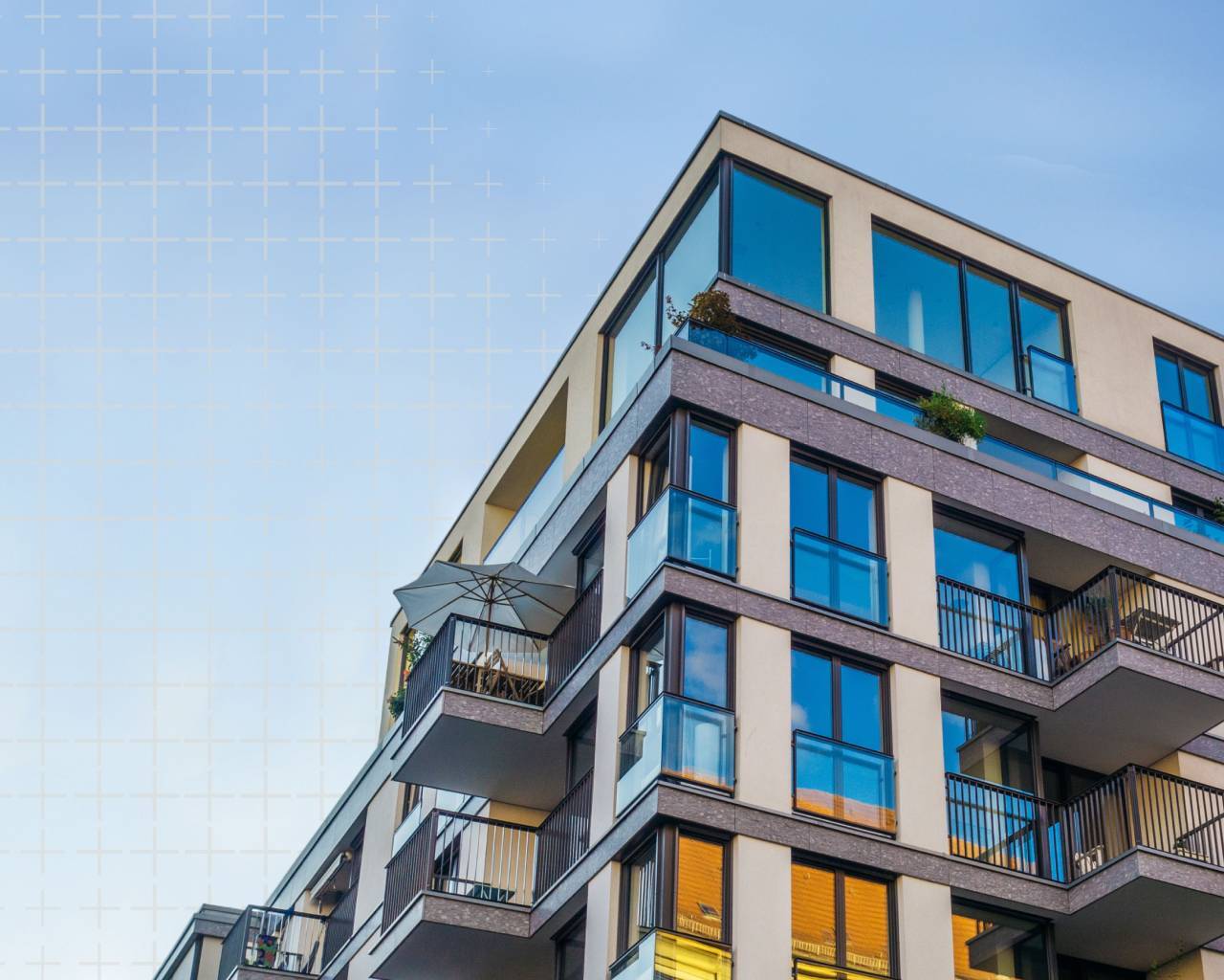 modern apartment building in sunshine