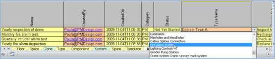 Figure 11 – The “Job” worksheet within a typical COBie spreadsheet